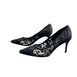 Women’s Elegant Black Lace Heels by Nine West Size 11